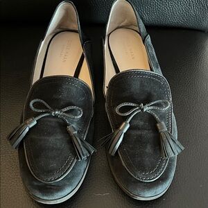 Cole Haan Women's Suede Black Tassel Loafers